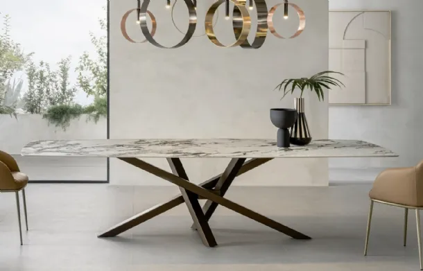 Shangai table in ceramic by Riflessi.