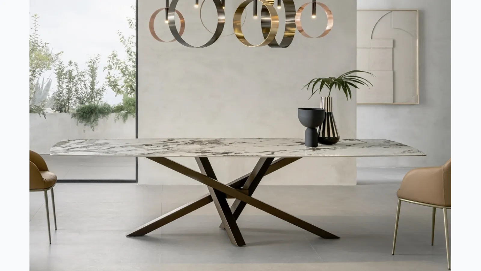 Shangai table in ceramic by Riflessi.