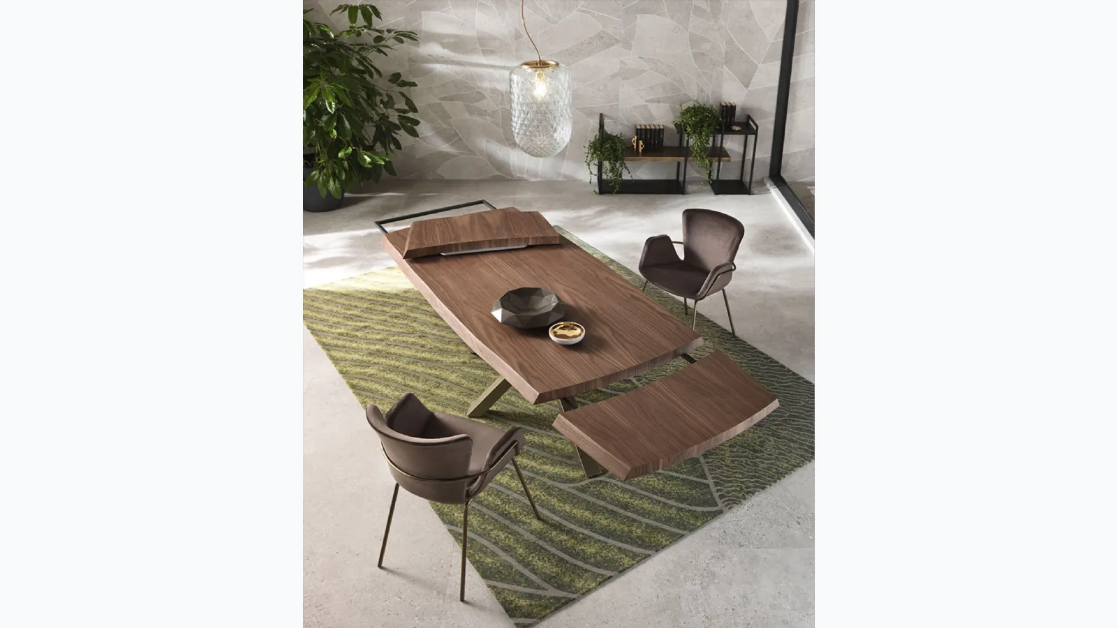 Extendable wooden table Shangai by Riflessi