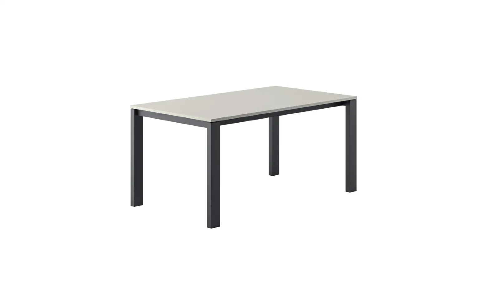 Symphony table with laminate top and metal structure by Veneta Cucine.