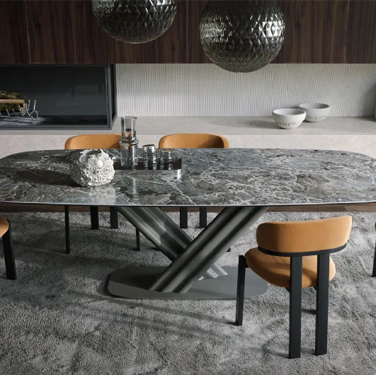 Curtain Table in ceramic by Tonin Casa