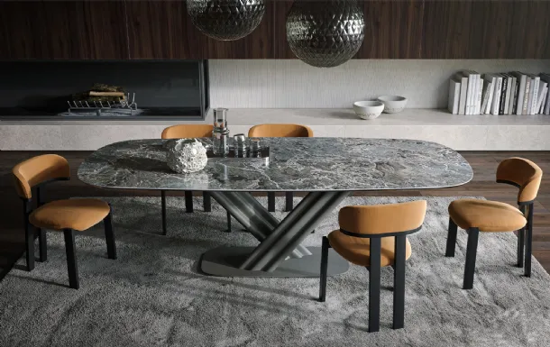 Curtain Table in ceramic by Tonin Casa