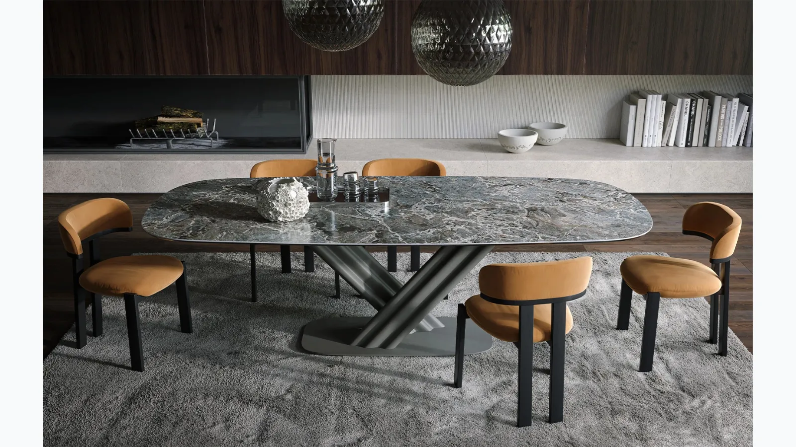 Curtain Table in ceramic by Tonin Casa