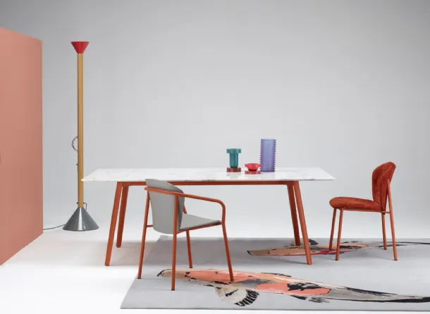 Table with Squid M marble top by Scab Design.