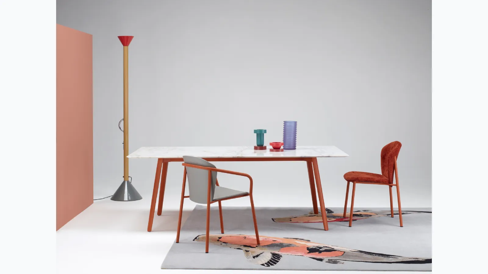 Table with Squid M marble top by Scab Design.