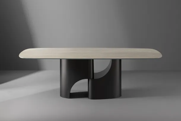 Taijitu table with ceramic top by Bonaldo