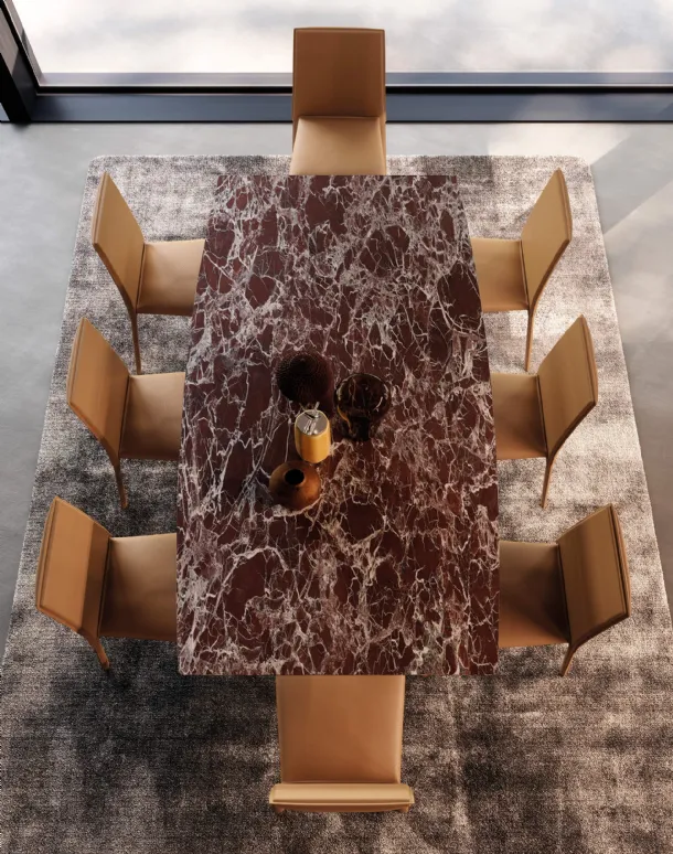 Tailor table in Imperial Red ceramic by Presotto