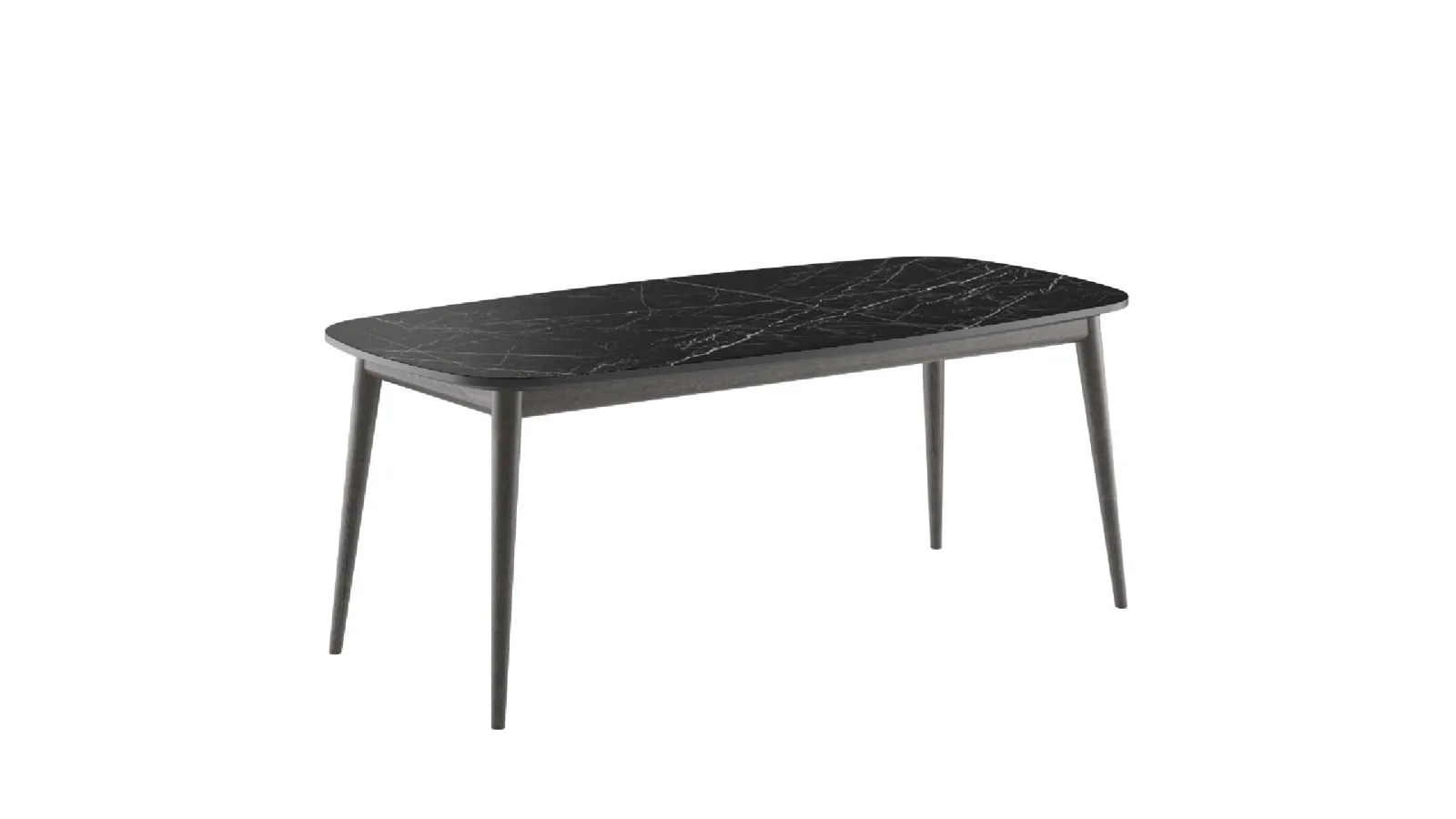 Tancredi Caranto table with ceramic top and wooden structure by Veneta Cucine.