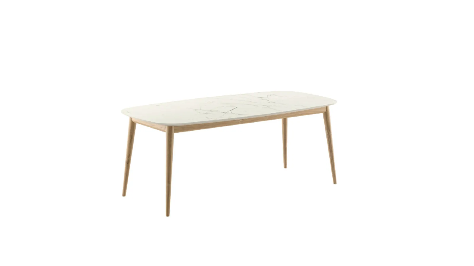 Tancredi Caranto table with ceramic top and wooden structure by Veneta Cucine.