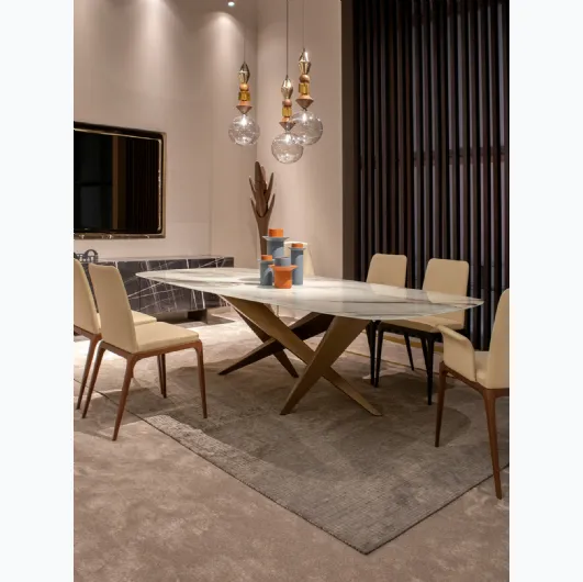 Thunder artistic glass table by Tonin Casa.