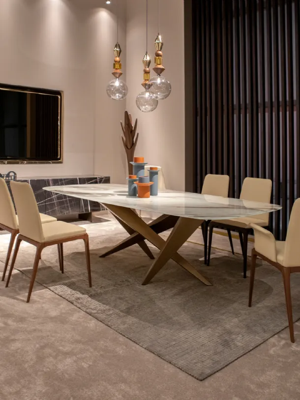 Thunder artistic glass table by Tonin Casa.
