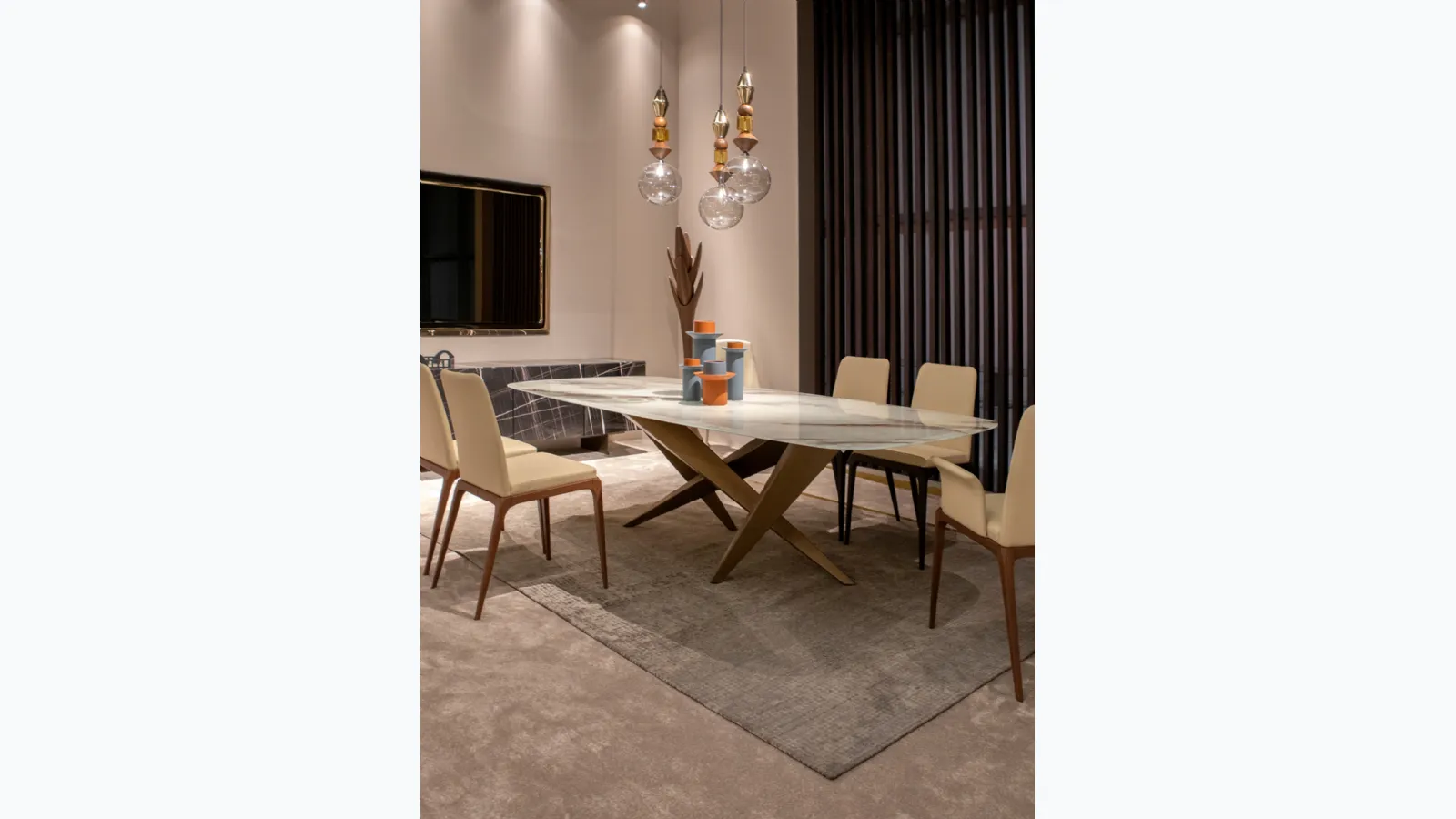 Thunder artistic glass table by Tonin Casa.