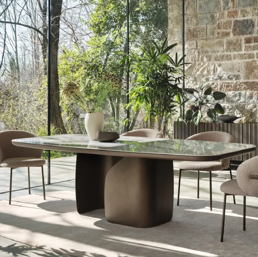 Twins fixed table in ceramic by Calligaris
