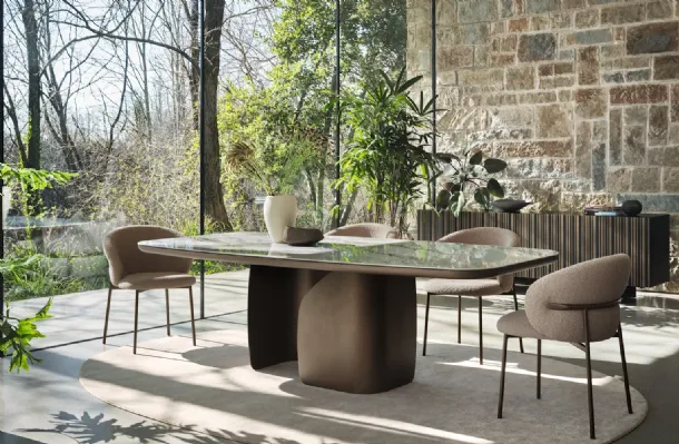 Twins fixed table in ceramic by Calligaris