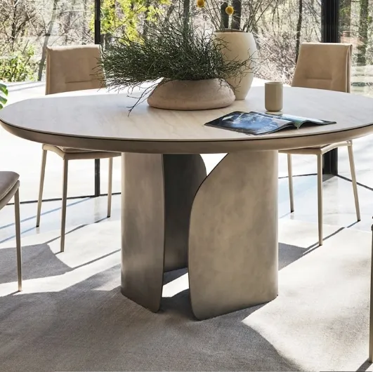 Round ceramic table Twins by Calligaris