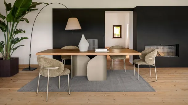 Calligaris Wild Natural solid wood Twins table.