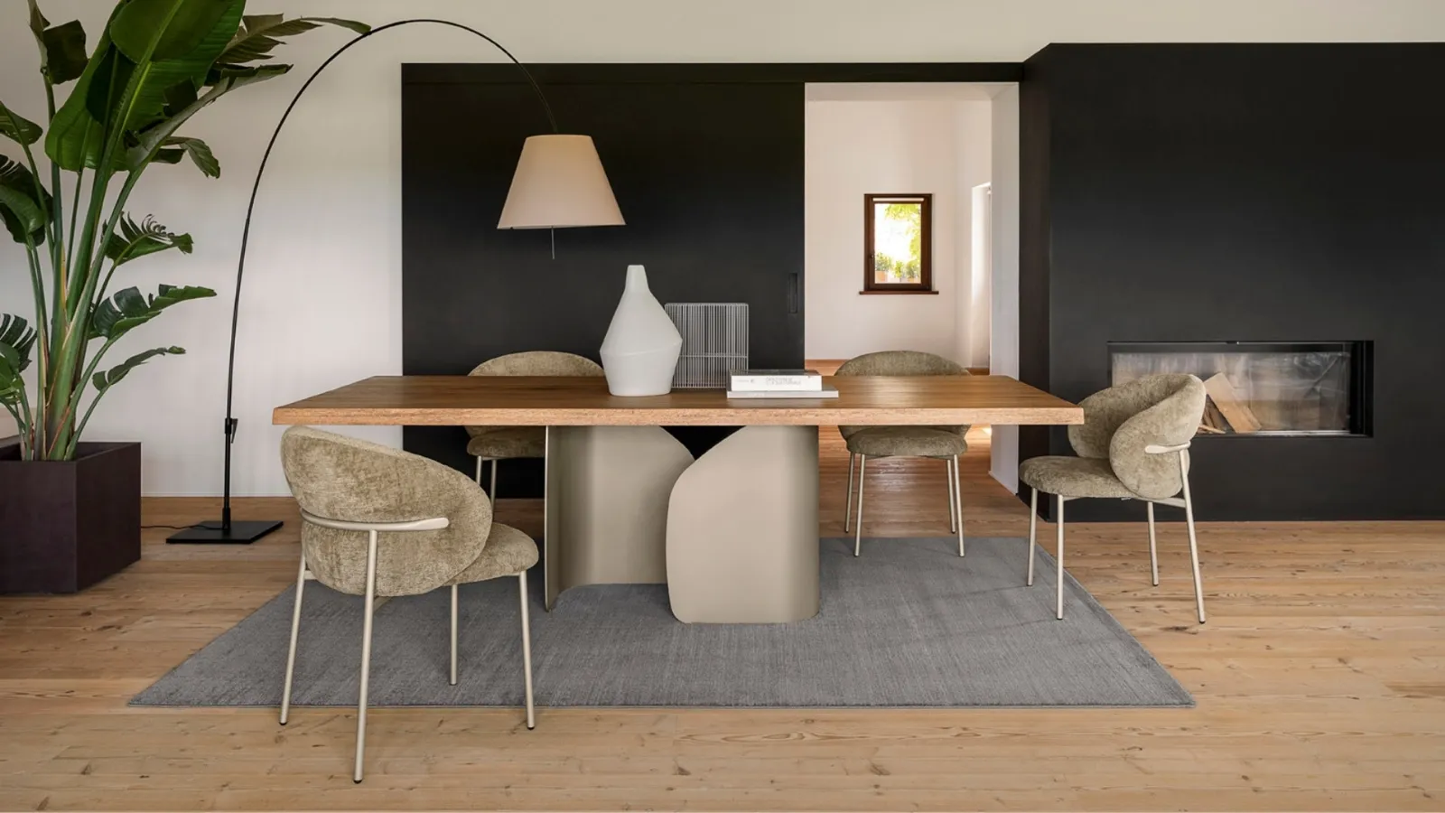 Calligaris Wild Natural solid wood Twins table.