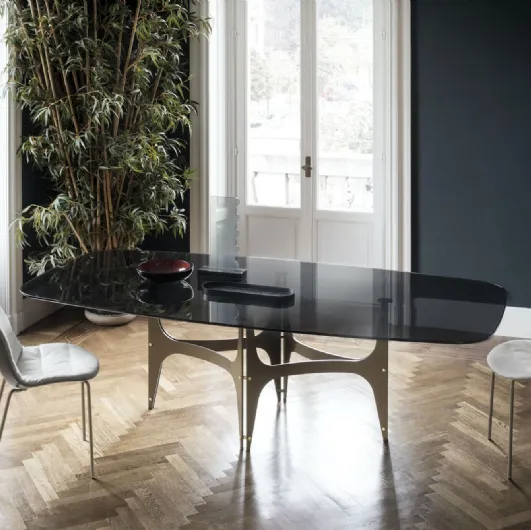 Universe glass table by Bontempi.