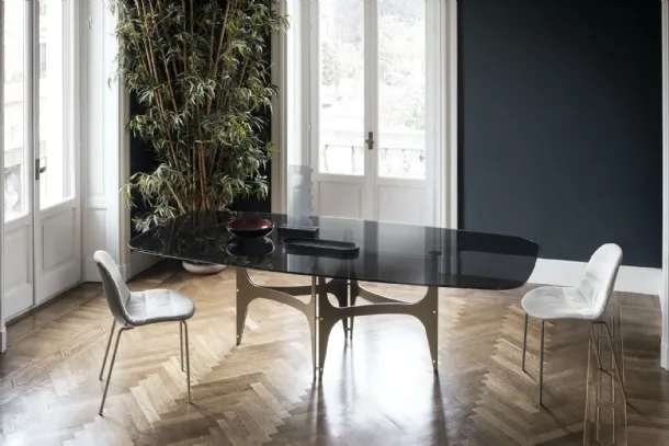 Universe glass table by Bontempi.