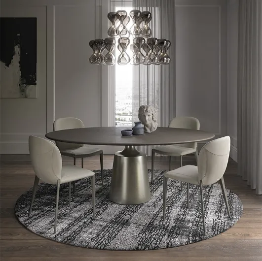 Table with round top in brushed clay Yoda Argile by Cattelan Italia.