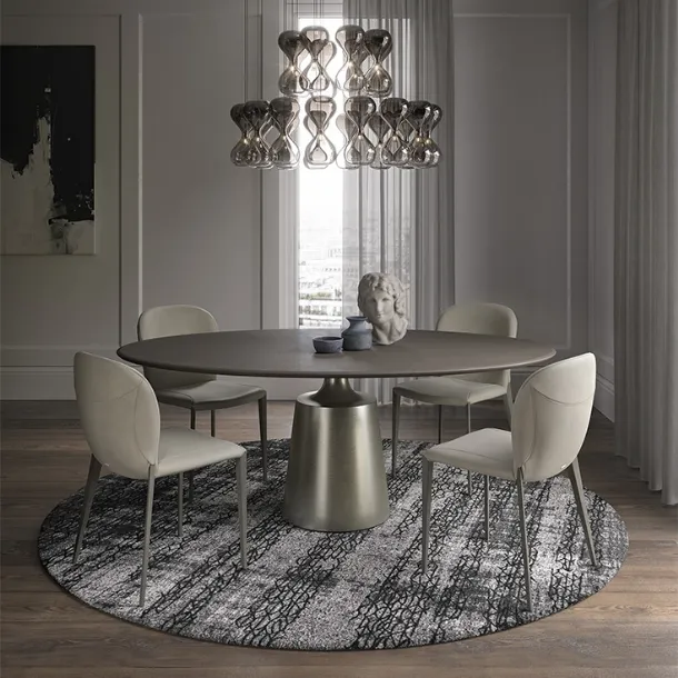 Table with round top in brushed clay Yoda Argile by Cattelan Italia.