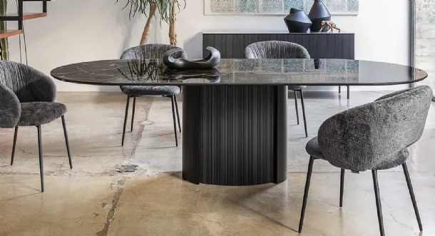 Yoroi ceramic table by Calligaris