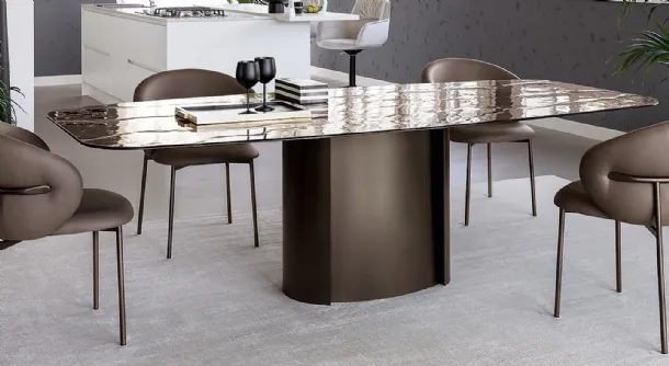 Glass table Yoroi by Calligaris