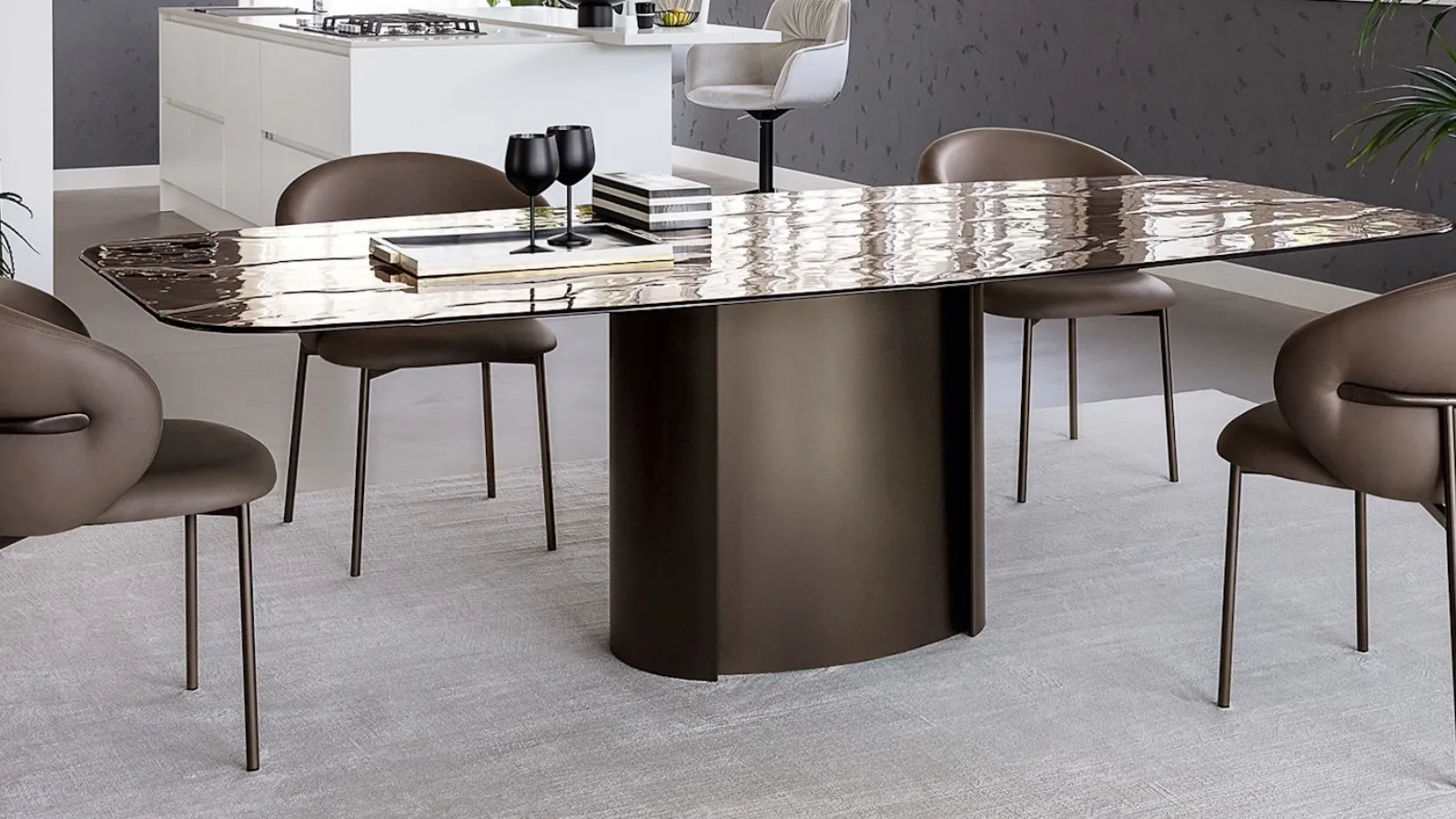 Glass table Yoroi by Calligaris