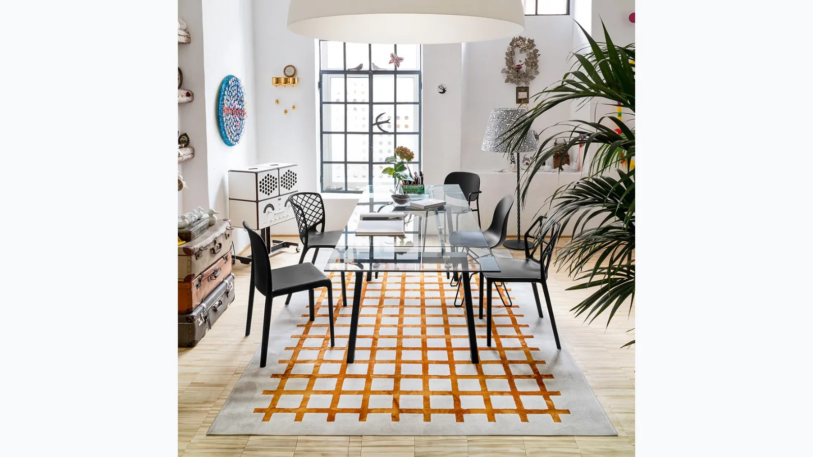 Extendable table with glass top Zeffiro by Connubia