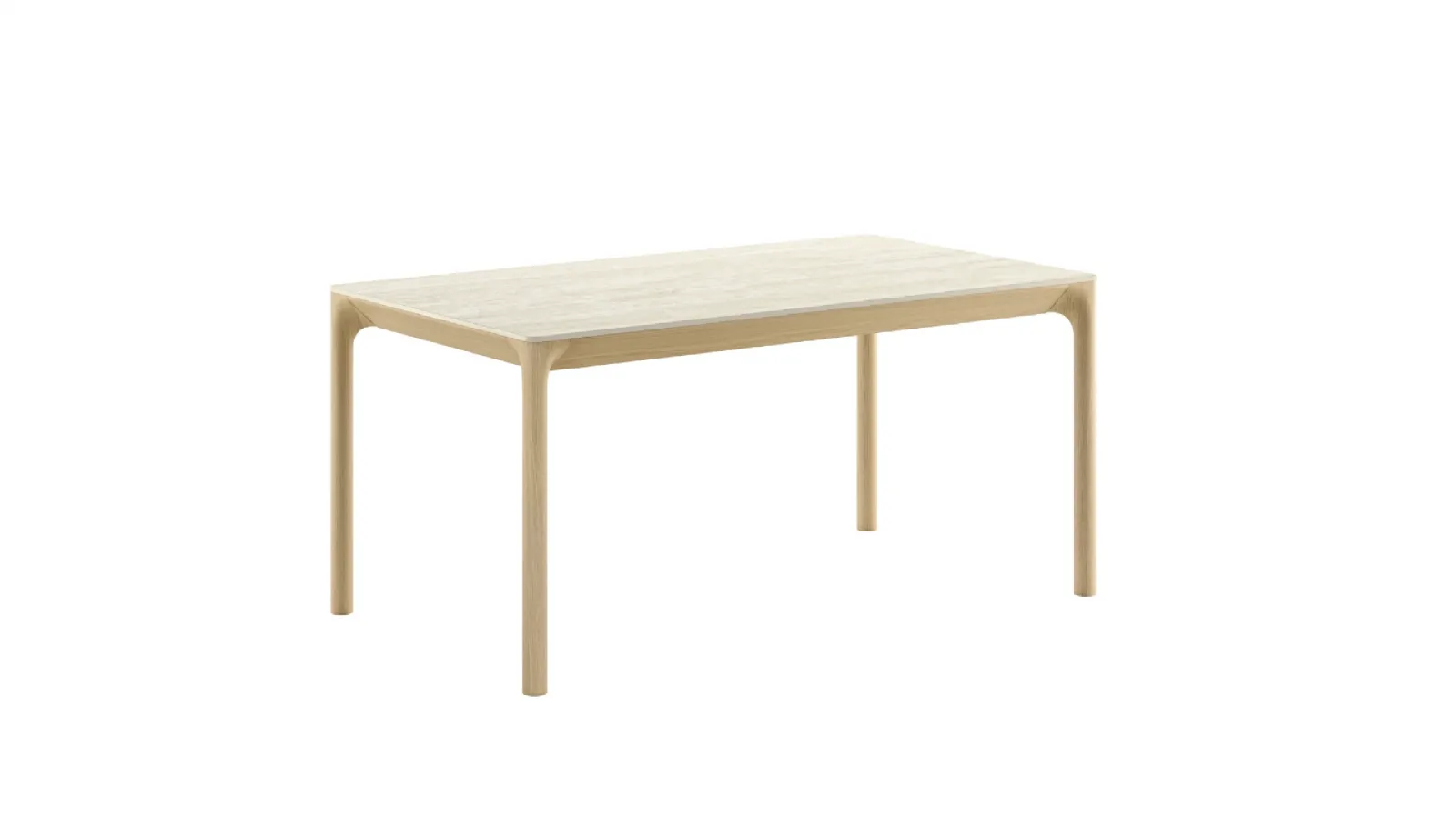 Extendable Zeno Caranto table with ceramic top and wooden base by Veneta Cucine.