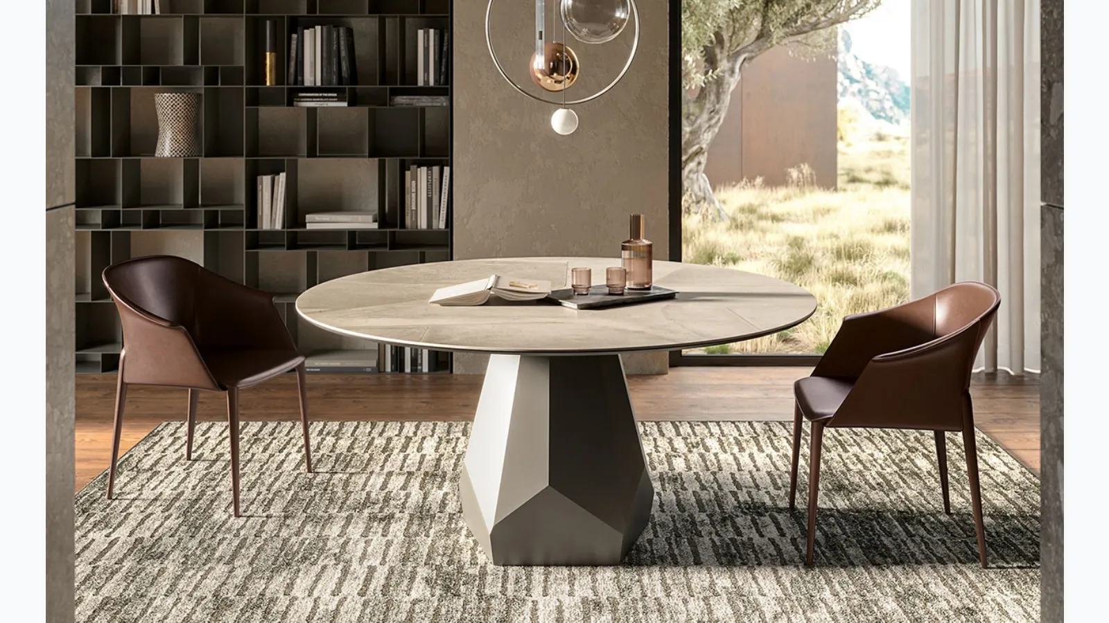 Round Zermatt Ceramic Table by Cattelan Italia