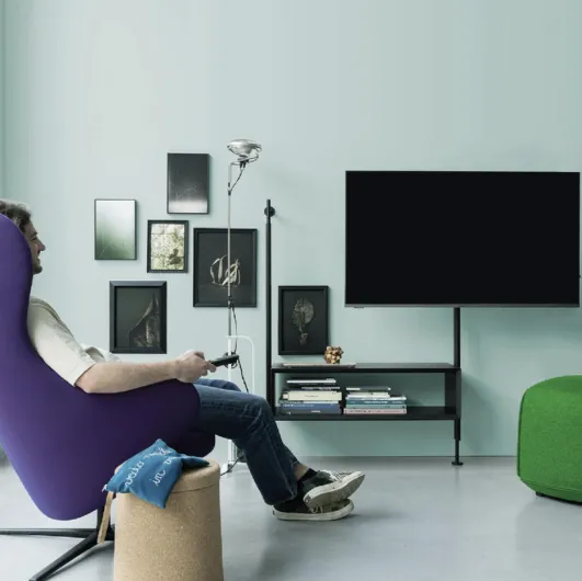 TV stand Avenue Up in wood and metal by Kristalia
