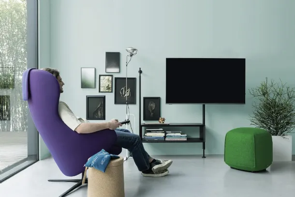 TV stand Avenue Up in wood and metal by Kristalia