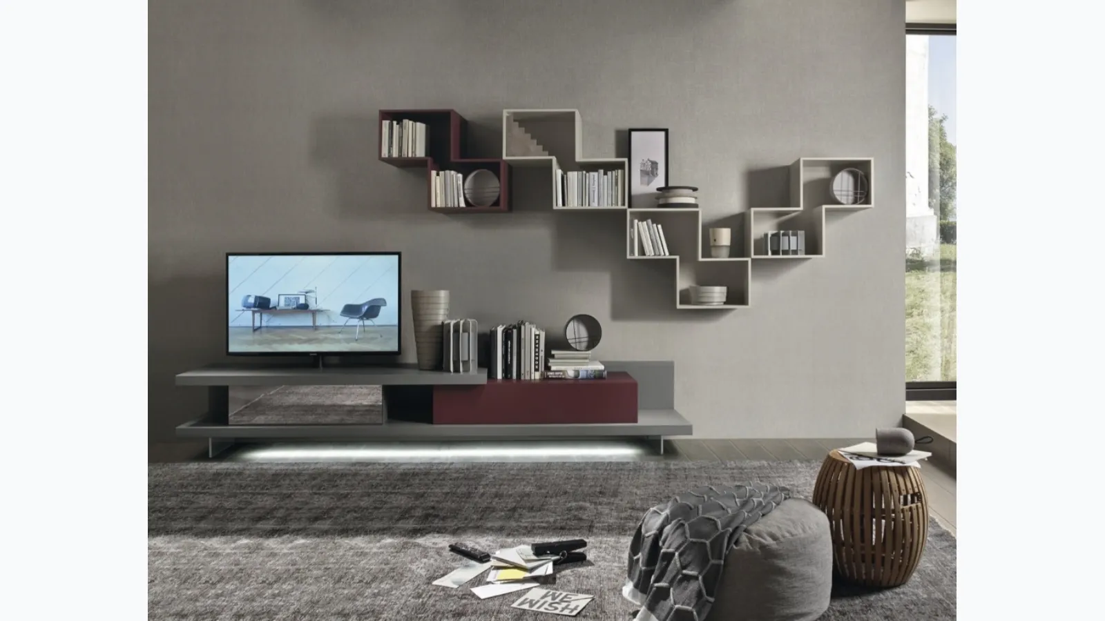 Mobile TV Stand Lightning L6C38 by Sangiacomo