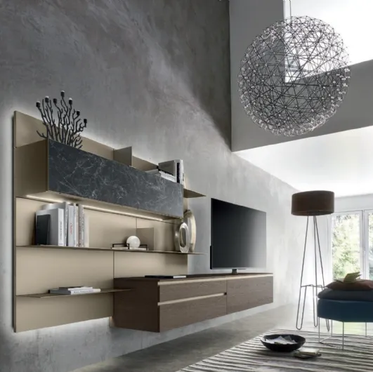 Suspended TV stand Lampo by Sangiacomo