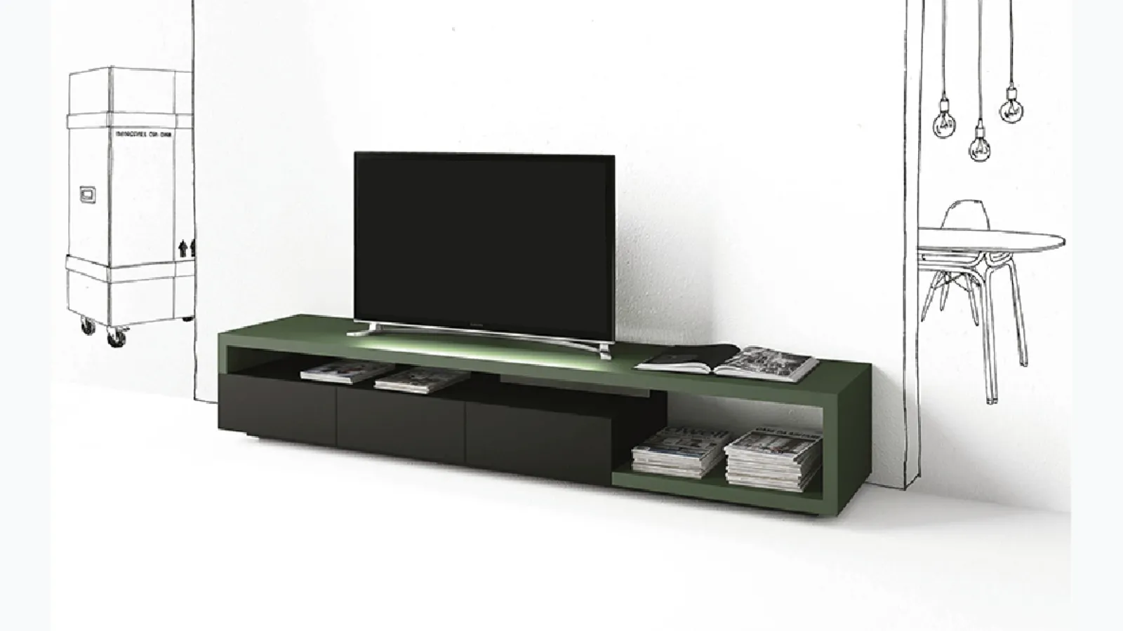 TV Stand Ode by Minotti Italy