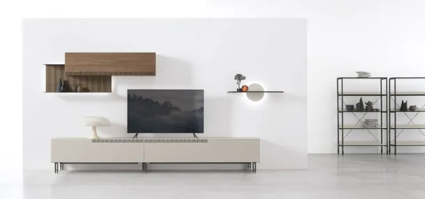 Mobile TV stand TIME UNIT TI 110 in mother-of-pearl CDF by Tomasella