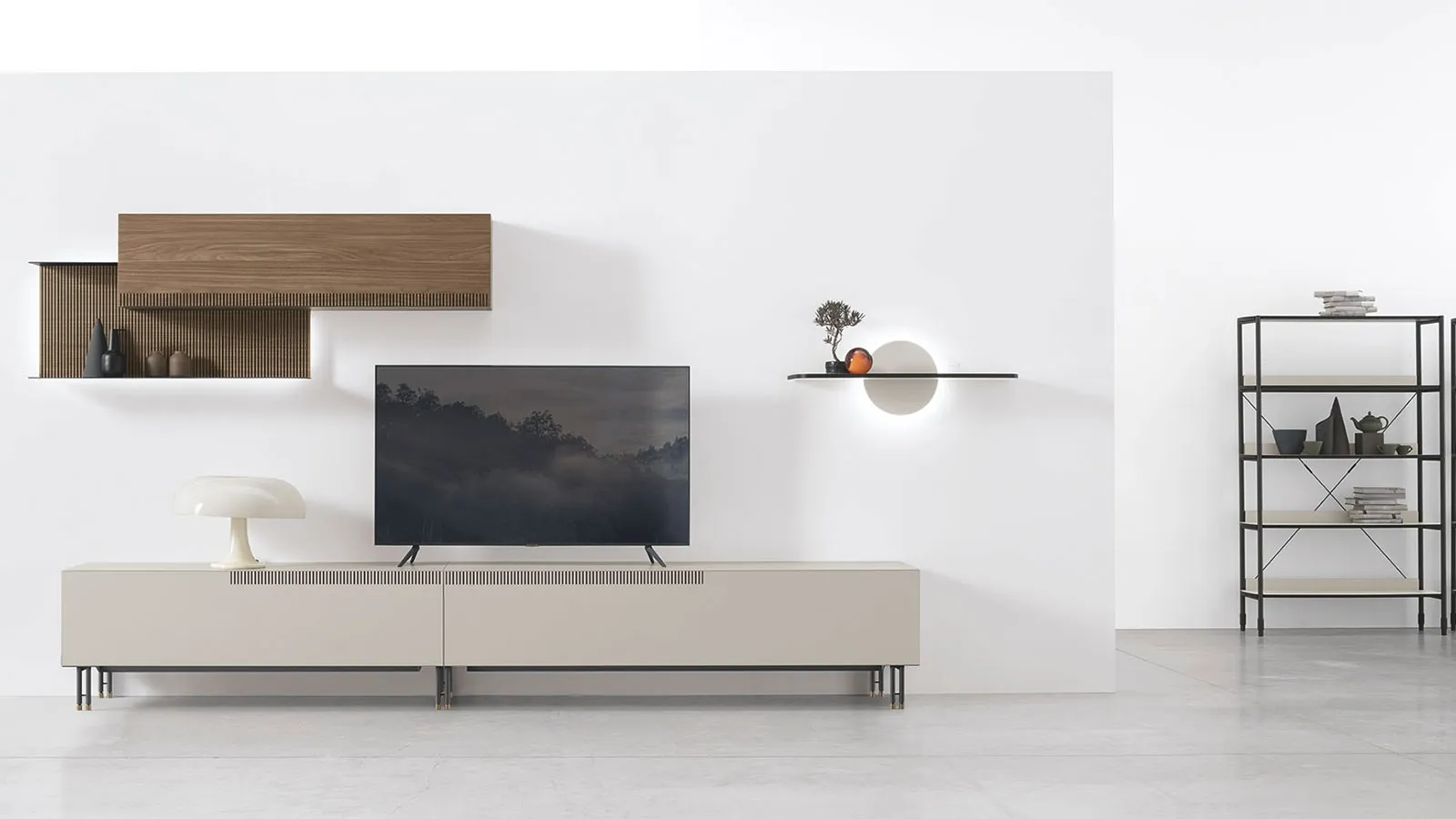 Mobile TV stand TIME UNIT TI 110 in mother-of-pearl CDF by Tomasella