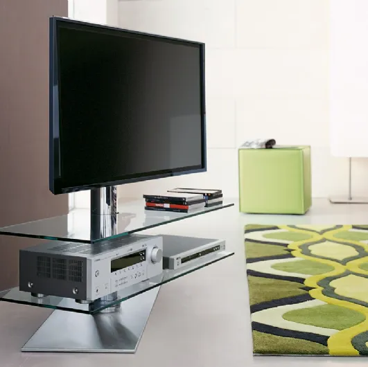 Vision TV stand in glass and steel by Cattelan Italia