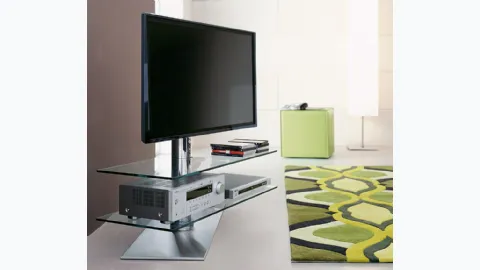 Vision TV stand in glass and steel by Cattelan Italia