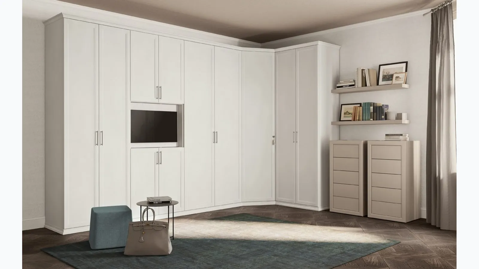 Arcadia AM006 corner wardrobe by Colombini Casa.