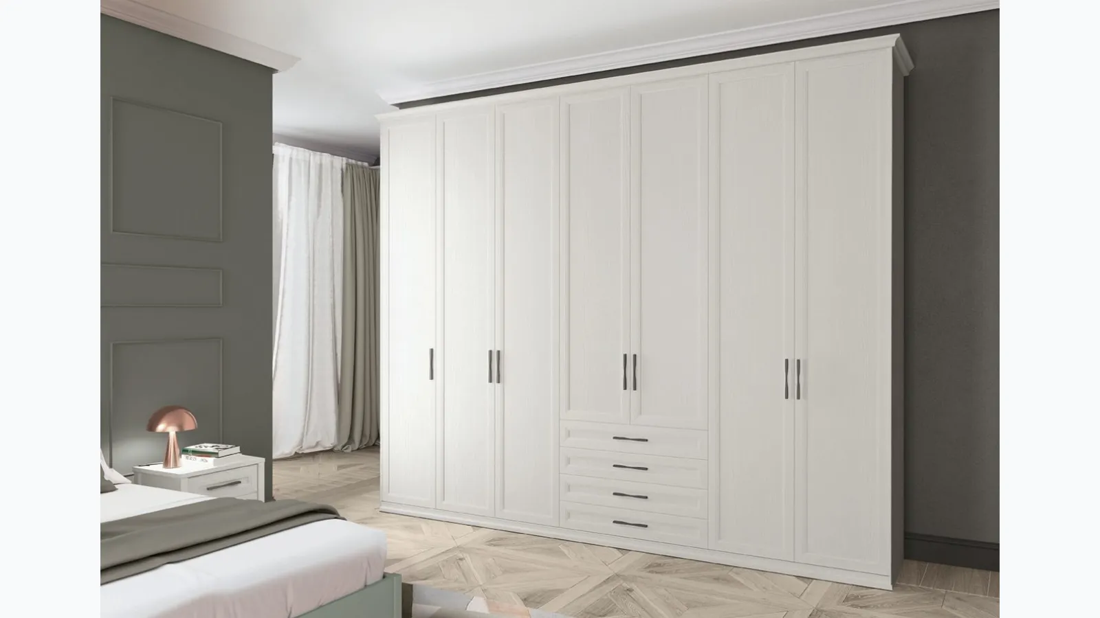 Wardrobe with swinging doors Arcadia AM010 by Colombini Casa