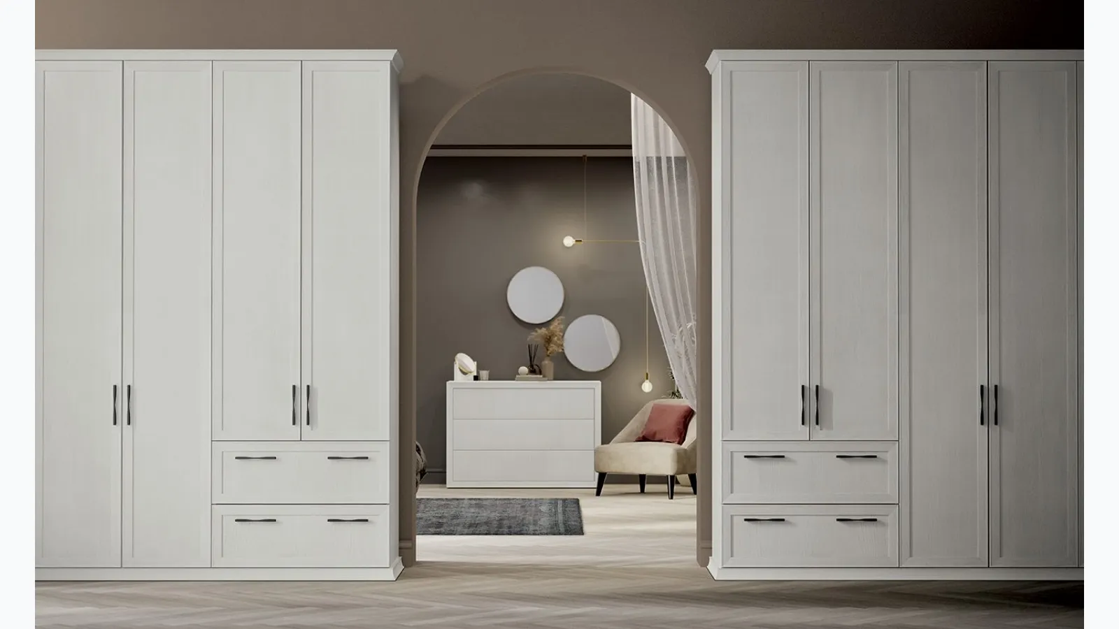 Wardrobe with swing doors Arcadia EM05 by Colombini Casa