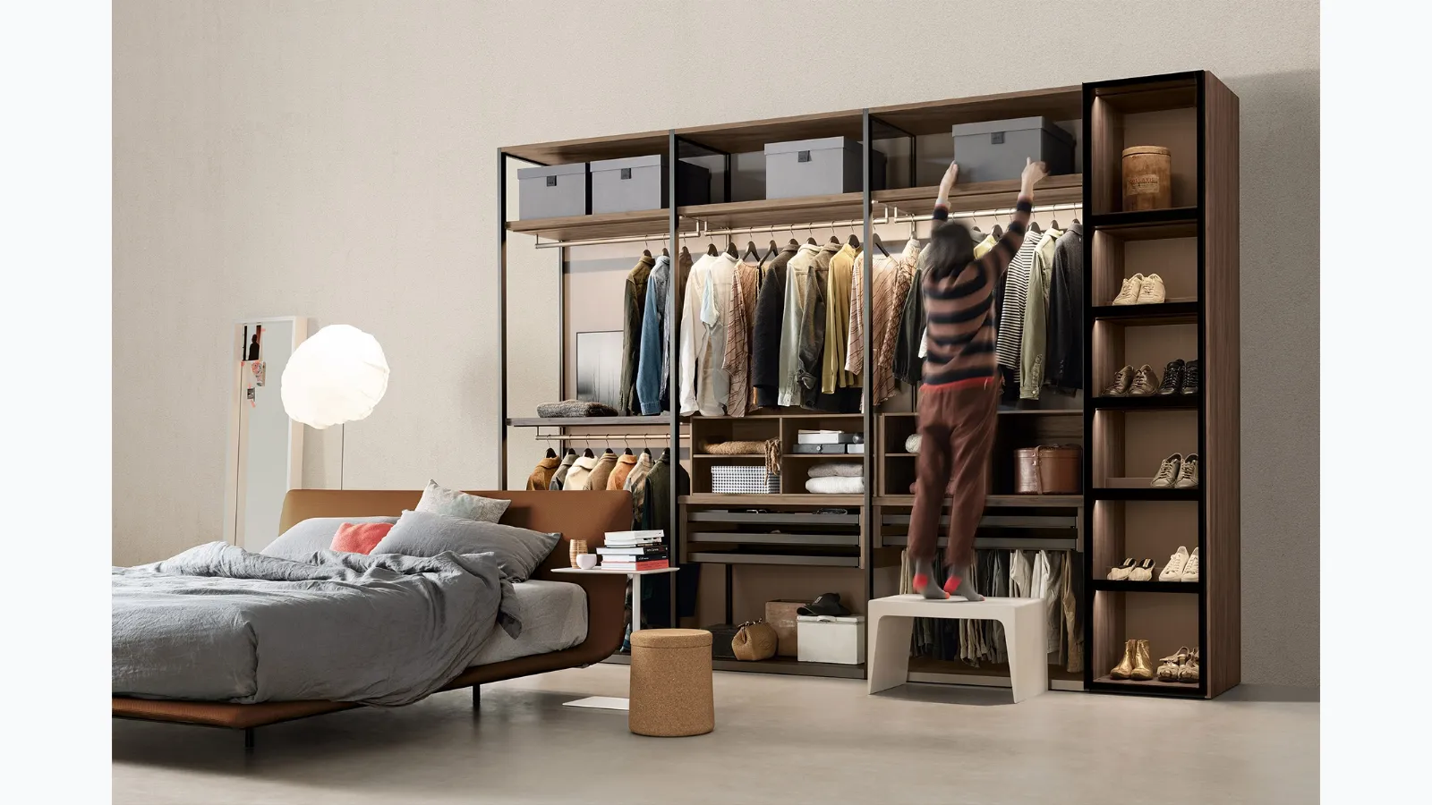 Kristalia's Aria Gola walk-in wardrobe.