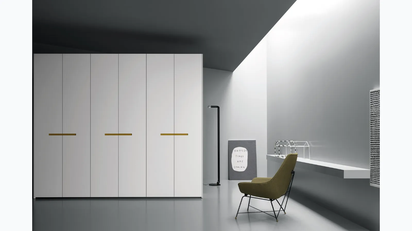 Wardrobe with swinging doors Aria Grafica by Kristalia