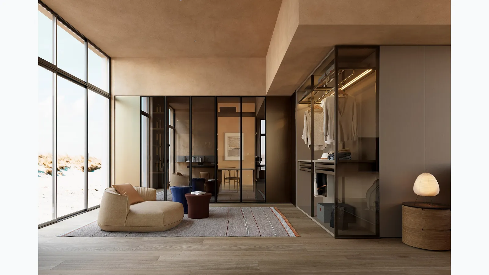 Walk-in wardrobe Aria by Kristalia Frame