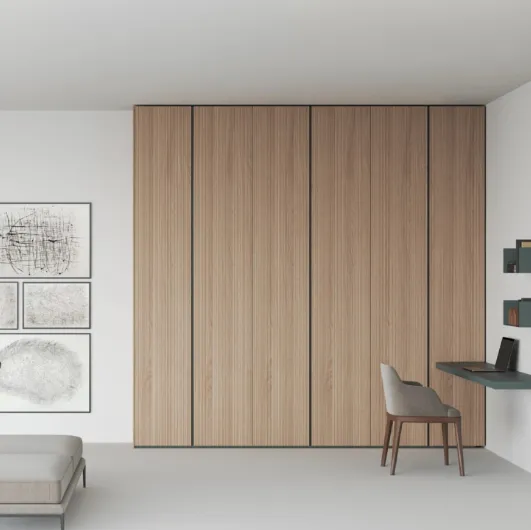 Freedhome Blind Corner wardrobe in oak canneté by Caccaro.