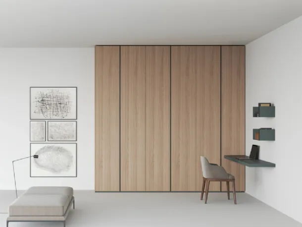 Freedhome Blind Corner wardrobe in oak canneté by Caccaro.