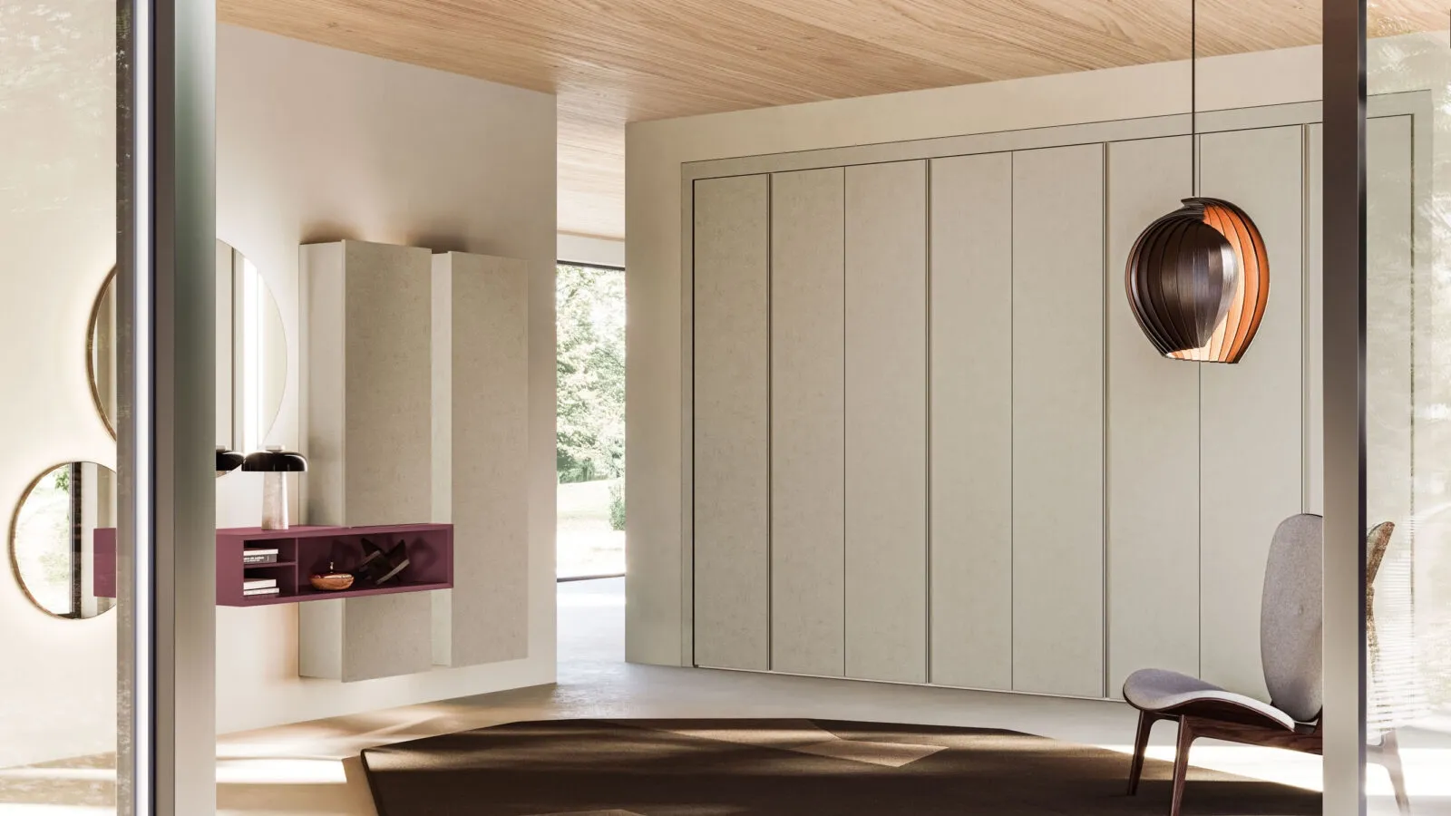 Wardrobe in niche with 