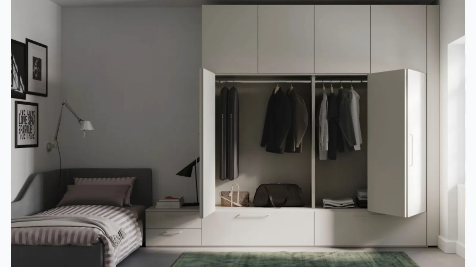 Wardrobe with folding doors Night 09 by Nardi Interni.
